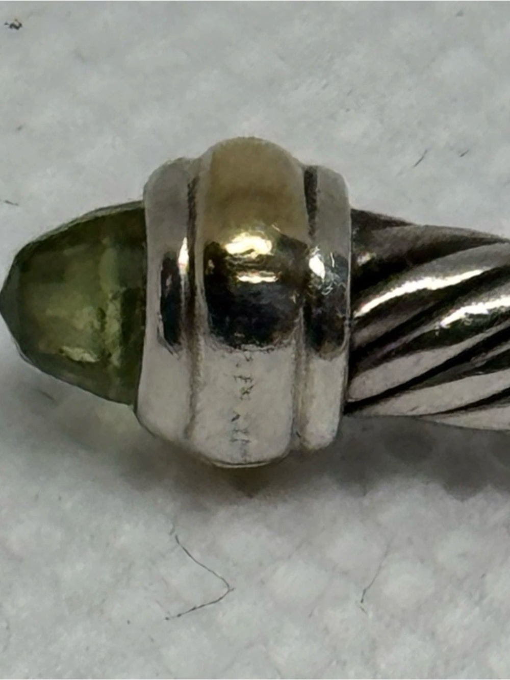 David Yurman Cable Classic 4mm Peridot 14k Gold Sterling Bracelet M READ - Picture 5 of 16